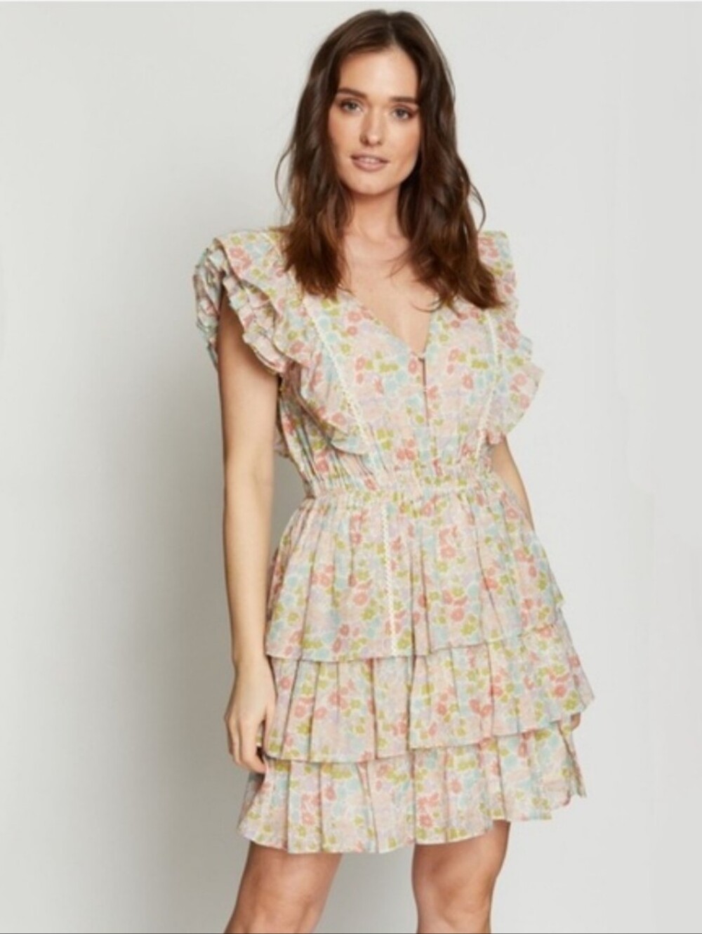 Love the Label Ines‎ Floral Mini Dress Pastel Multi